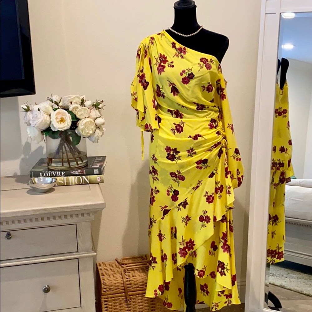 A.L.C. One-Shoulder yellow dress